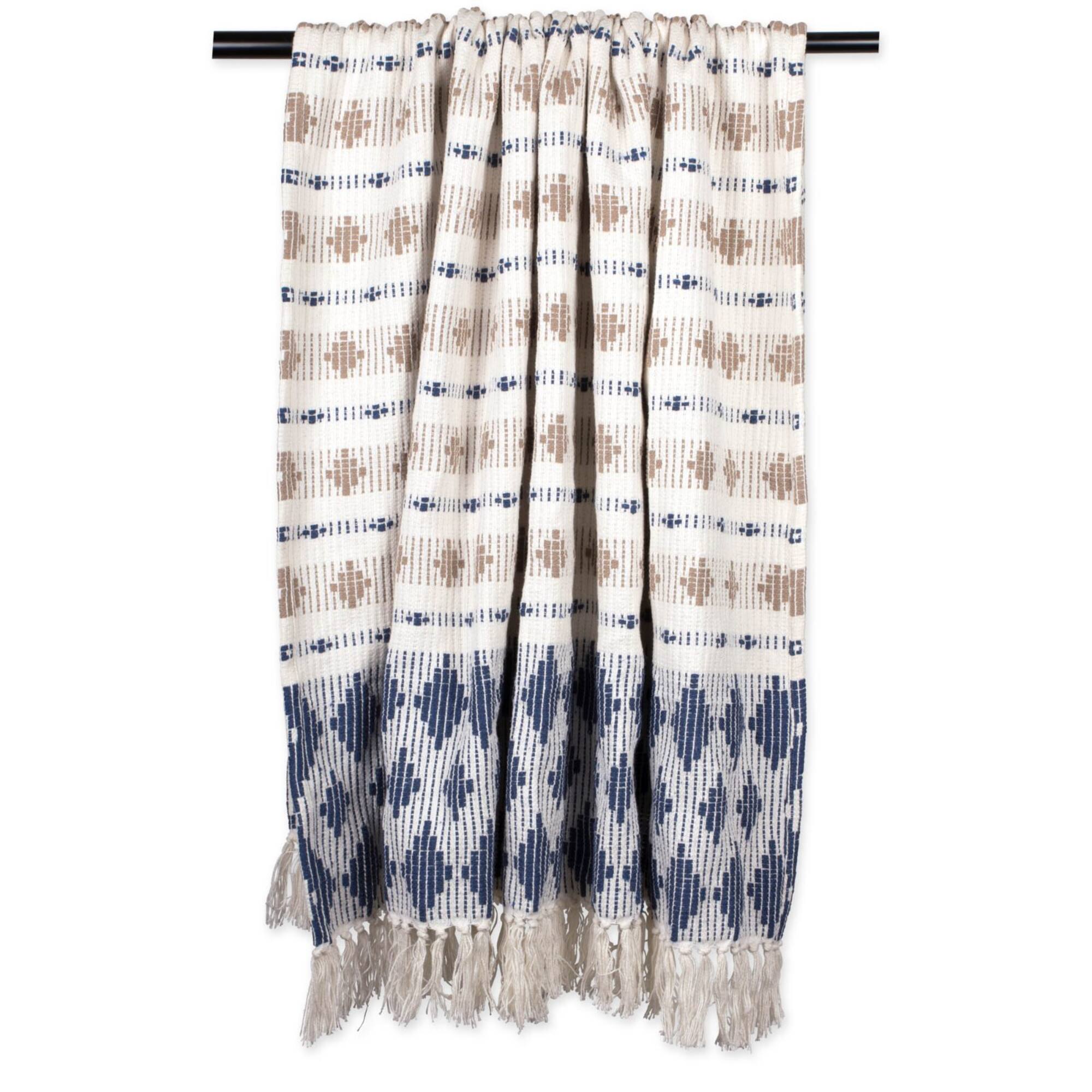 DII® French Blue & Stone Colby Southwest Throw